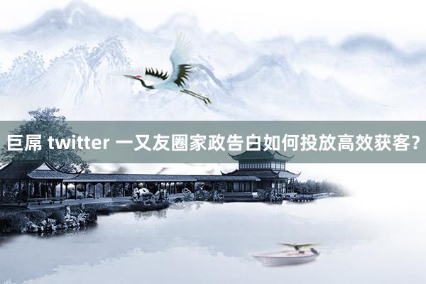 巨屌 twitter 一又友圈家政告白如何投放高效获客？