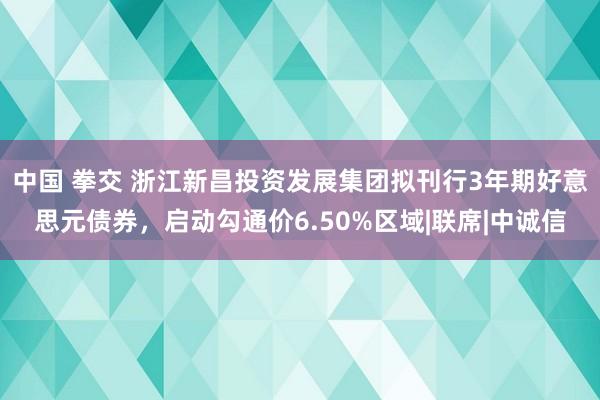 中国 拳交 浙江新昌投资发展集团拟刊行3年期好意思元债券，启动勾通价6.50%区域|联席|中诚信