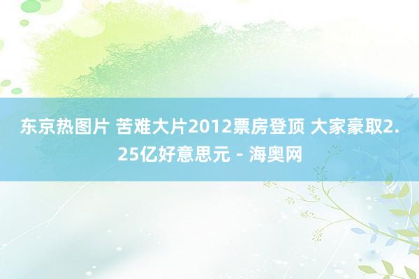 东京热图片 苦难大片2012票房登顶 大家豪取2.25亿好意思元－海奥网